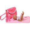 The New York Doll Collection Unicorn Doll Diaper Travel Bag with Doll Care Accessories, Including Baby Lotion, Powder, and Changing Mat