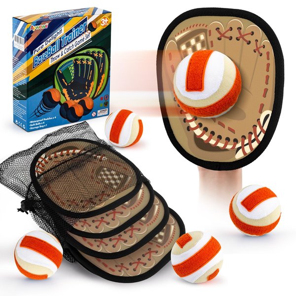 Aywewii Soft Toss and Catch Ball Set Kids Toys Outdoor Games for Kids Ages 4-8 Beach Pool Yard Baseball Training Toys Games Stocking Stuffers for 3 4 5 6 7 Year Old Toddler Boys Girls Toys