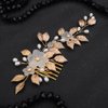 JWICOS Handmade Wedding Hair Comb Gold Bridal Hair Clip Leaf Hair Piece Flower Hair Comb Side Comb Wedding Hair Accessories for Women and Girls