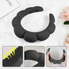 HOYDATE Puffy Spa Headband for Women Padded Soft Hairband Non Slip Sponge Headband Sponge & Terry Towel Hair Band for Face Washing, Makeup Removal, Shower, Skincare,Yoga(Black)