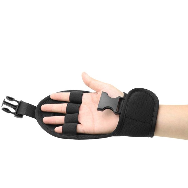 Biange Finger Splint Brace Ability, Rehabilitation Finger Gloves with stroke Hand Splint, Use for Brace Elderly Fist Stroke Hemiplegia Hand Training, Single Hand Grip Exercise (Black)