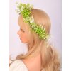 Wiwpar Boho Flower Wreath Headpiece for Maternity Birthday Bridal Green Leaf Bohemian Headpiece Halo Wreath Fairy Flower Christmas Headband for Women Girls (Style4)