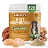 Mushroom Supplement for Dogs - Lipoma for Dogs - 9 Organic Mushroom with Turkey Tail, Reishi, Lions Mane - Digestive, Cellular, Immune Health Support - Dog Lumps and Bumps Treatment - 100 Scoops