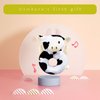 Doindute Baby Cow Soft Rattle Toy, Dairy Cattle Plush Infant Shaker Rattle Easy-Grasp Stuffed Animal Toy, Gifts for Newborns Babies Toddlers Boys Girls, Pink Horns, 6 Inches
