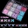 Colorful 3D Butterfly Bow Nail Charms Pink White Blue Bowknot Butterfly Nail Art Charms for Manicure DIY Crafts Jewel Accessories