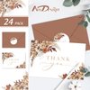 AnyDesign Boho Floral Thank You Cards Bulk 24 Pack Flowers Note Cards with Envelopes Stickers Boho Style Blank Cards for Bridal Shower Baby Shower Wedding Supplies, 4 x 6 Inch
