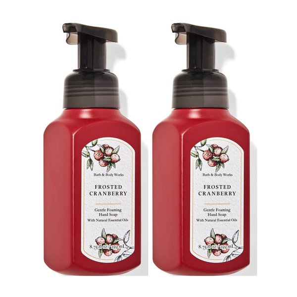 Bath & Body Works Frosted Cranberry Gentle Foaming Hand Soap 8.75 Ounce 2-Pack (Frosted Cranberry)