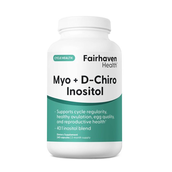 Fairhaven Health Myo-Inositol and D-Chiro Inositol Supplement for Women | 40:1 Ratio | Female Fertility Supplement for Women and Hormone Balance* | Vegan | 240 Myo & D-Chiro Inositol Capsules