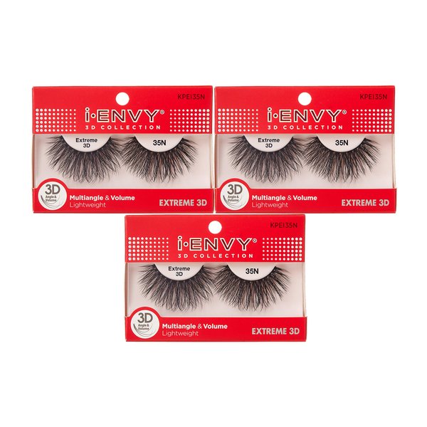 i-ENVY Extreme 3D Collection False Eyelashes Multi-angle & Volume Lightweight Extreme 3D Lashes (3 PACK)
