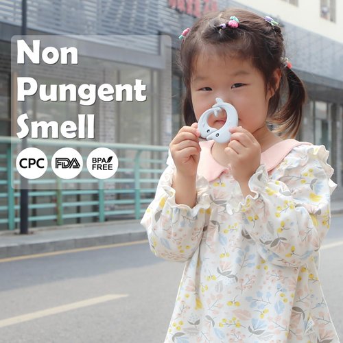 Teething Teether Toys for Babies 0-6, 6-12 Months, 4 Packs Gift Aitoustone Soft Dolphin BPA Free Teething Toy for Baby, Chewing Relief Toys with Easy to Hold Handles