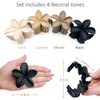 Luvearo 4pc Nonslip Matte Flower Hair Clips for Women Thick/Thin Hair Accessories for Women Neutral Flower Cute Claw Clips Variety Pack Plumeria Hair Clip