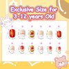 Major Dijit 7-Day Press on Nails for Kids - 84 pcs 7 pack Fake Nails for Girls Cute Pattern Self Adhesive Pre-glue False Nail Tips for Little Girls (Christmas Series)