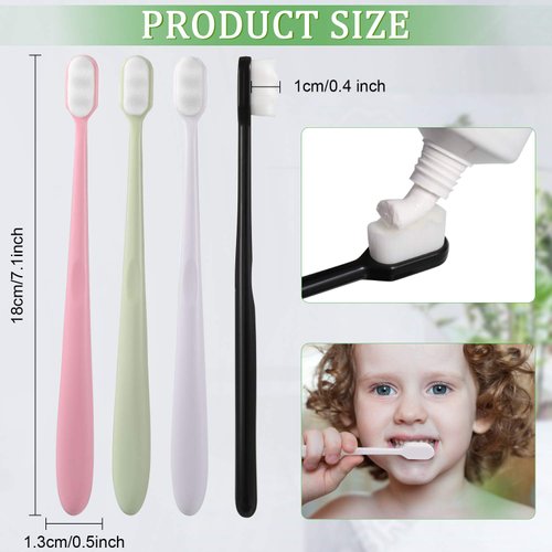 Patelai 16 Pieces Extra Soft Toothbrush 20000 Bristles, Ultra Soft Toothbrush for Sensitive Gums Micro Nano Fur Manual Toothbrush with 20000 Soft Bristle Adult Kid Children