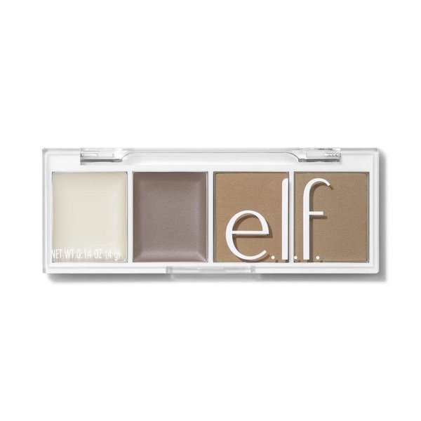e.l.f. Bite-Size Brow, Mini Brow Quad with Ultra-Pigmented Waxes & Powders, Eyebrow Grooming & Makeup Kit, Taupe, 0.14 Oz