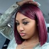 99J Burgundy Lace Front Wigs Human Hair 13x4 Short Bob Wig HD Lace Front Human Hair Wig Pre Plucked with Baby Hair 8inch180% Density Win Red Burgundy Color Bob Wig for Women Human Hair