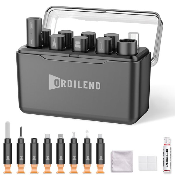 iPhone Cleaning Kit for Charging Port Cleaner, Multi-Tool iPhone Cleaner Repair Lightning Cables, Phone Cleaning Kit for iPhone, iPad, Connectors, Speakers, Airpod Cleaner Kit with a Storage Case