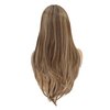 SWACC Long Layered Straight Wig with Bangs Synthetic Hair Wig for Women with Wig Cap (Brown Blond Highlight)