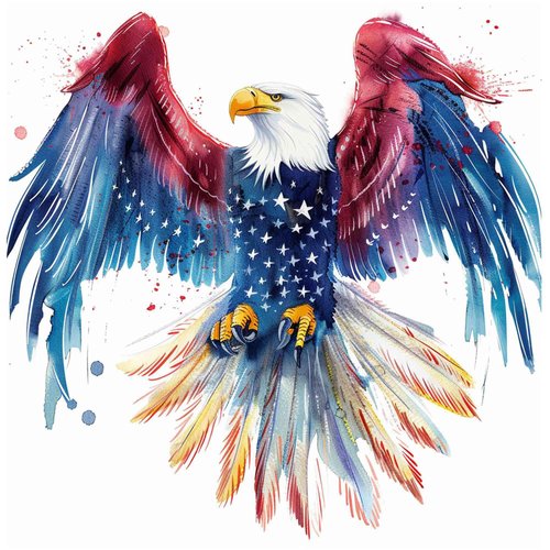 Dopetattoo America Flag Tattoo 6 Sheets Temporary Tattoos America Eagle Watercolor Temporary tattoo Neck Arm Chest for Women Men Adults
