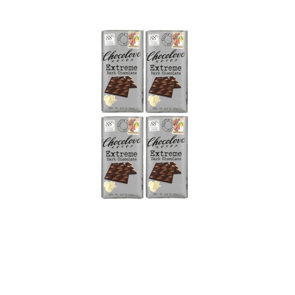 Chocolove Xoxox - Dark Chocolate Bar - Extreme - Case of 12 - 3.2 oz
