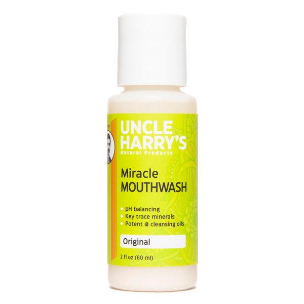 Uncle Harry's Natural Alkalizing Miracle Mouthwash | Adult & Kids Mouthwash for Bad Breath | pH Balanced Oral Care Mouth Wash & Mouth Rinse (2 fl oz)