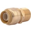 SharkBite 1/2 Inch MNPT Adapter, Push to Connect Brass Plumbing Fitting, PEX Pipe, Copper, CPVC, PE-RT, HDPE, U120LFA, Brass