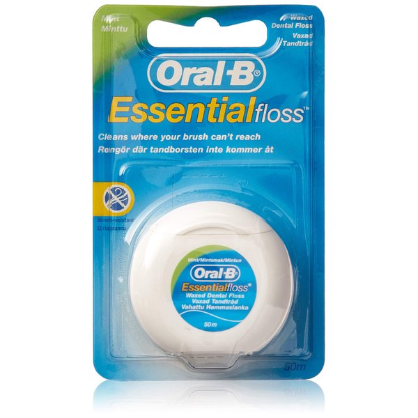 Oral-B Mint Essential Floss | Waxed Dental Floss (Pack of 6)