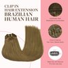 GOO GOO Clip in Hair Extensions Real Human Hair, 14inch 120g 7Pcs, 6B Medium Brown, Remy Human Hair Extensions Clip ins for Women, Natural Human Hair