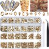 BELICEY Gold Crystal Rhinestones for Nails Design 2120Pcs Nail Art Rhinestone Multi Shapes Size Flatback Crystal Gems Stone for Nails DIY Crafts Tumblers Bottles Clothes Makeup Manicure