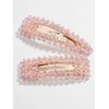 Pink Crystal Facet Pearl Hair Clip for Women Girls Gifts Set Rhinestone Big Faux Hairpins Barrette Slides Her Fashion Wedding Accessories Ladies Christmas Birthday Mother's Day Party Favors