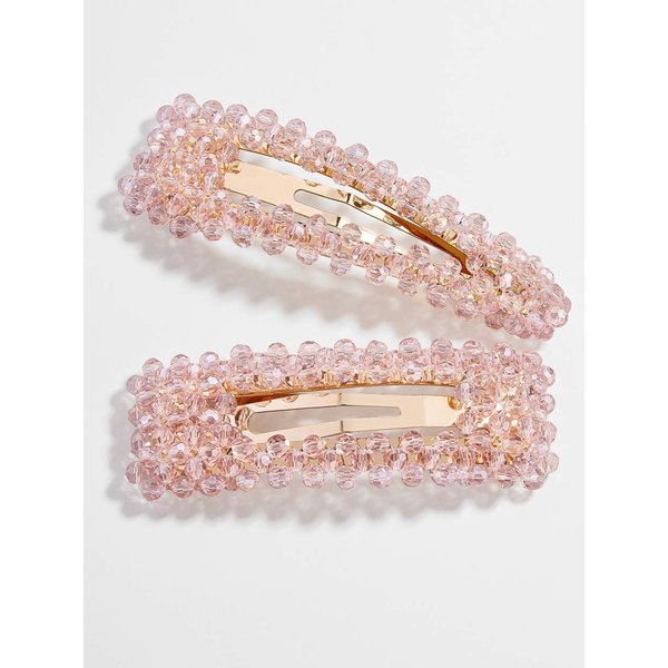Pink Crystal Facet Pearl Hair Clip for Women Girls Gifts Set Rhinestone Big Faux Hairpins Barrette Slides Her Fashion Wedding Accessories Ladies Christmas Birthday Mother's Day Party Favors