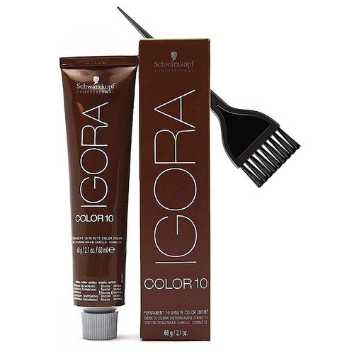 Schwarzköpf IGORA COLOR10 Permanent 10 Minute Hair Color Cream (w/Sleek Tint Brush) Color 10 Ten Haircolor Creme Dye (6-00 Dark Blonde Natural Extra)