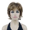 Lydell Short Layered Shaggy Wavy Full Synthetic Wigs (V6 Light Reddish Brown with Blonde Highlight)
