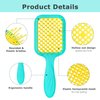 SHINLEA Vented Detangler Hair Brush for Curly Thick Hair, Women Hairbrush with Soft Wave-Shaped Bristles, Curl Detangling Brush for Swimming Beach (Yellow & Blue)