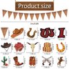 5 Pcs Western Cowboy Party Decorations Bandana Pennant Banner Wild West Banner Cowboy Banner Hanging Western Yee Haw Banner Western Decorations for Cowboy Birthday Party Supplies (Wild Style)