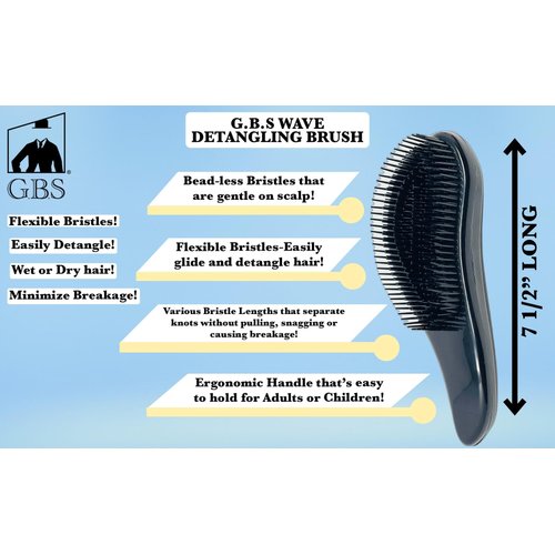 G.B.S Pack of 2 Wave Detangling Brush, Pink
