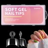 Quaferen Extra Short Nail Tips: 600Pcs Square Nail Tips Half Cover Acrylic Nails Clear Nail Tips for Nail Extension 12 Sizes With Box