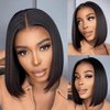 Julia Hair Bye Bye Knots Wig Wear and Go Glueless BOB Wig 7x5 HD Lace Front Wigs Pre plucked Pre Cut Hairline Human Hair Pre Bleached Invisible Knots Frontal Wig 180% Density 14 Inch
