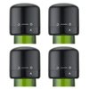 OUWO Wine Bottle Stopper, Wine Stopper with Silicone Wine Toppers Stopper Reusable Wine Saver, Wine Cork Superior Leak-Proof Keeps Wine Fresh Best Gift Accessories, Black 4 pack