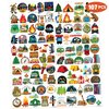 107 PCS Fire Camp Camping Temporary Tattoos Sticker Camping Birthday Party Decorations Favors Supplies Decor Gifts Boys Girls Baby Shower Men Women Cute Fake Tattoo School Prizes Carnival Themed