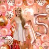 KatchOn, Rose Gold 15 Balloons Number - Big, 40 Inch | 15 Birthday Balloons with Confetti for Happy 15th Birthday Decorations for Girls | Quinceanera Decorations | 15 Birthday Decorations for Girls