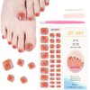 WOKOTO Semi Cured Gel Nail Strips For Toenails, 16 Size 32 Tips Gradient Design Toe Nail Polish Strips With Nail File & Wooden Stick, Works With Lamps, Salon-Quality, Long Lasting, Easy To Use