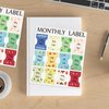 CIEMODA 2 Sheets Colorful Monthly Adhesive Tabs, 24 Pcs Monthly Divider Tabs, 1-12 Months per Sheet,Waterproof Month Tabs for Planner