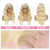 LONELY DUST 613 Lace Front Wig Human Hair 28 Inch 180% Density 13x6 HD Transparent Body Wave Blonde Lace Front Wigs Human Hair Blonde Lace Frontal Human Hair Glueless Wig