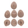 Focket 7PCS Soft Piercing Practice Model, Silicone Ear Model Flexible Model Body Parts Tongue Model Eyes Model Mouth Model Nose Model Navel Model for Jewelry Display Teaching Tool (Dark Skin Color)