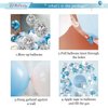 101PCS Blue and White Birthday Party Decorations for Men Baby Boys Kids,3D Foil Happy Birthday Banner Balloons+White Blue Confetti Metallic Balloons Garland Arch Kit+Pump+Complete Accessories