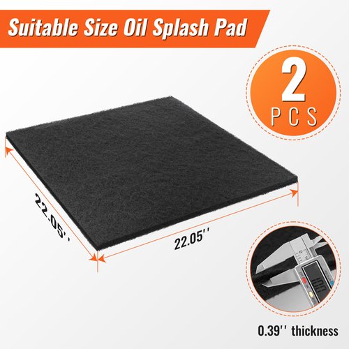 Saillong 2 Pcs 22'' Oil Drain Splash Pad, No Splatter Pad Square Pad for Car Changing Oil Transmission Drain Pan, Black