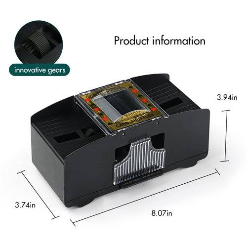 NOLIE Automatic Card Shuffler of Playing Card, UNO, Texas Hold'em, Poker, Home Card Games, Blackjack, Battery Operated Electric Poker Shuffling Machine