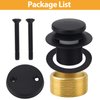YGboost Matte Black Tub Drain Overflow Kit - Universal Bathtub Drain Replacement with 2-Hole Overflow Faceplate Set, Tip-Toe Conversion Kit, Fine & Coarse Thread