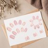24 Pcs Flower Press on Nails Short Oval Pink Fake Nails with Cat Eye Designs Golden Foil Flowers False Nails Glue on Nails Full Cover Floral Acrylic Nails for Women Girl Reusable Nail Supplies