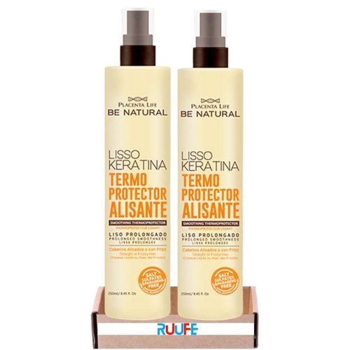Be Natural lisso keratina termoprotector alisante (2 Pack) lisso keratina termoprotector alisante be natural Be Natural Placenta Life Termoprotector Alisante Lisso Keratina